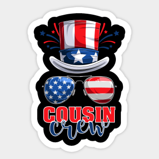 Funny 4th Of July 2021 Fourth Of July Cousin Crew For Men's And Women's For 4th Of July Celebration Birthday Gift Cousin Crew for 4th of july Sticker